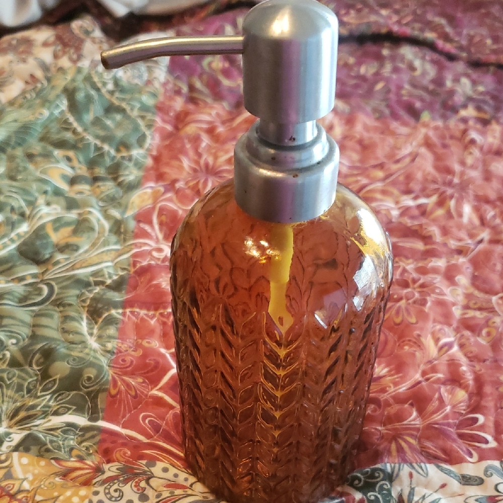Amber Glass Soap Dispenser